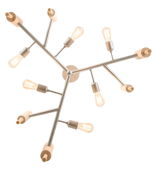 Meyda Lighting Alva 41" 6-Light Sparkle Silver Kavel Chandelier