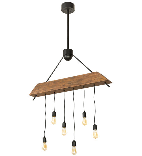 Meyda Lighting Alva 44" 6-Light Textured Black Beam Pendant Light