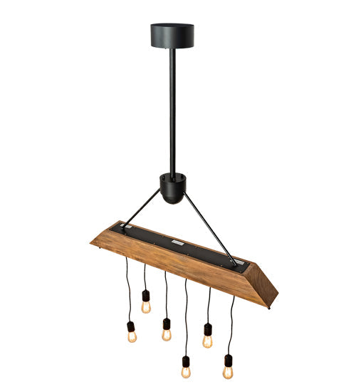 Meyda Lighting Alva 44" 6-Light Textured Black Beam Pendant Light