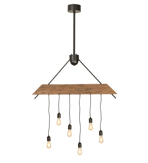 Meyda Lighting Alva 44" 6-Light Textured Black Beam Pendant Light