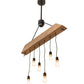 Meyda Lighting Alva 44" 6-Light Textured Black Beam Pendant Light