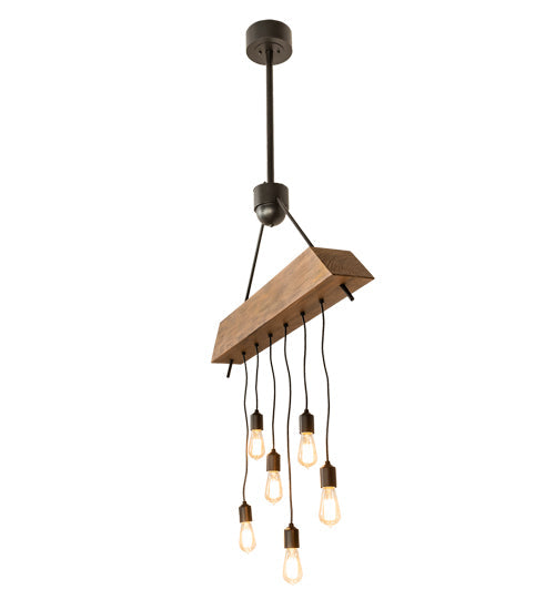 Meyda Lighting Alva 44" 6-Light Textured Black Beam Pendant Light
