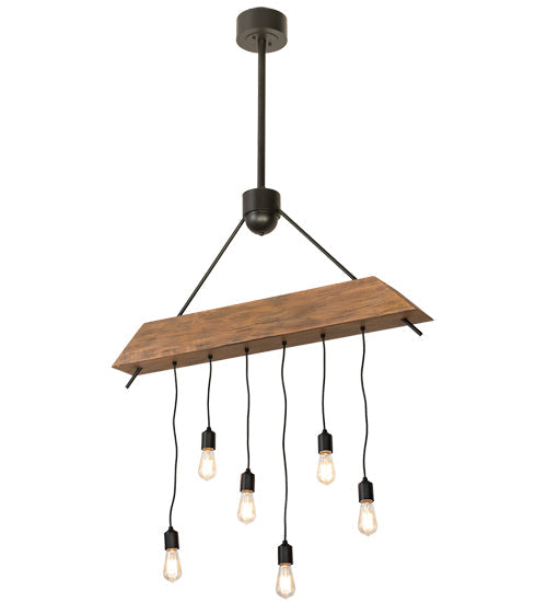 Meyda Lighting Alva 44" 6-Light Textured Black Beam Pendant Light