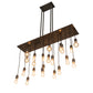 Meyda Lighting Alva 48" 22-Light Dark Walnut & Oil Rubbed Bronze Pendant Light