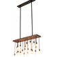 Meyda Lighting Alva 48" 22-Light Oxidized Steel & Dark Walnut Pendant Light