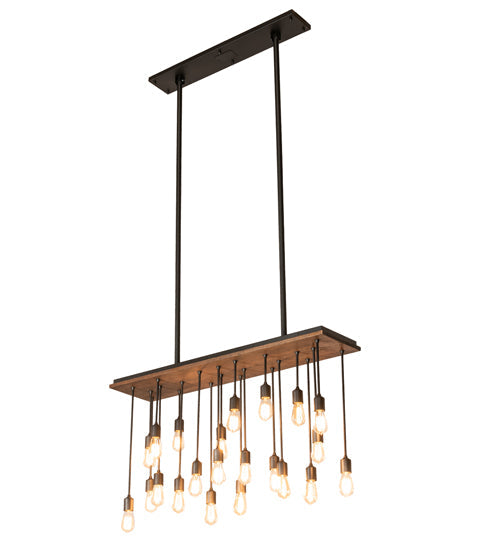 Meyda Lighting Alva 48" 22-Light Oxidized Steel & Dark Walnut Pendant Light