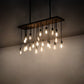 Meyda Lighting Alva 48" 22-Light Oxidized Steel & Dark Walnut Pendant Light