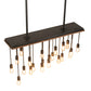 Meyda Lighting Alva 48" 22-Light Oxidized Steel & Dark Walnut Pendant Light