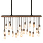 Meyda Lighting Alva 48" 22-Light Oxidized Steel & Dark Walnut Pendant Light