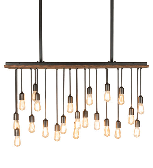 Meyda Lighting Alva 48" 22-Light Oxidized Steel & Dark Walnut Pendant Light