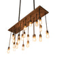 Meyda Lighting Alva 48" 22-Light Oxidized Steel & Dark Walnut Pendant Light