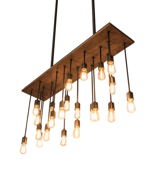 Meyda Lighting Alva 48" 22-Light Oxidized Steel & Dark Walnut Pendant Light