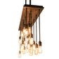 Meyda Lighting Alva 48" 22-Light Oxidized Steel & Dark Walnut Pendant Light