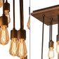 Meyda Lighting Alva 48" 22-Light Oxidized Steel & Dark Walnut Pendant Light