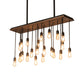 Meyda Lighting Alva 48" 22-Light Oxidized Steel & Dark Walnut Pendant Light