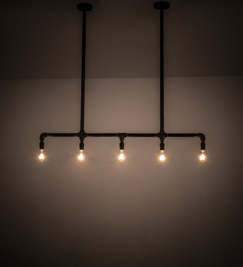 Meyda Lighting Alva 48" 5-Light Industrial Black Island Pendant Light