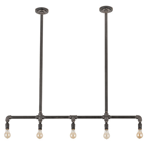 Meyda Lighting Alva 48" 5-Light Industrial Black Island Pendant Light