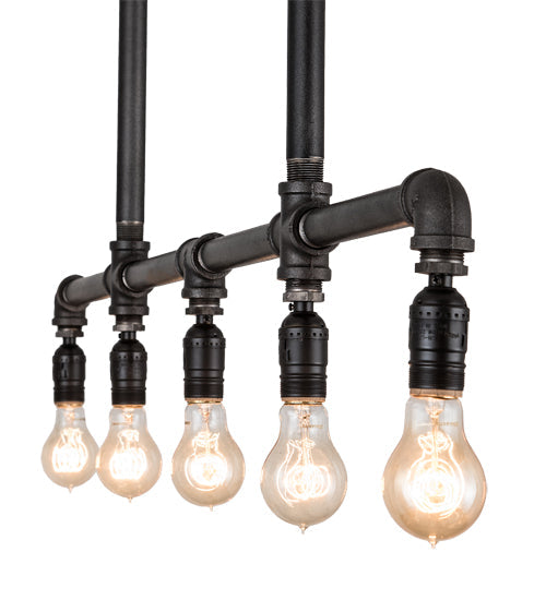 Meyda Lighting Alva 48" 5-Light Industrial Black Island Pendant Light