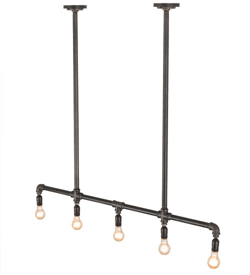Meyda Lighting Alva 48" 5-Light Industrial Black Island Pendant Light