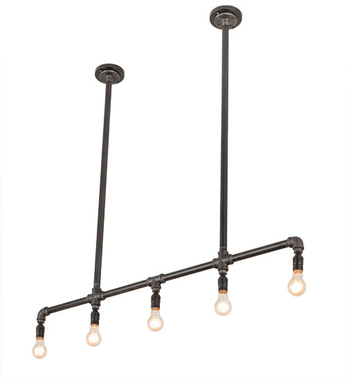 Meyda Lighting Alva 48" 5-Light Industrial Black Island Pendant Light