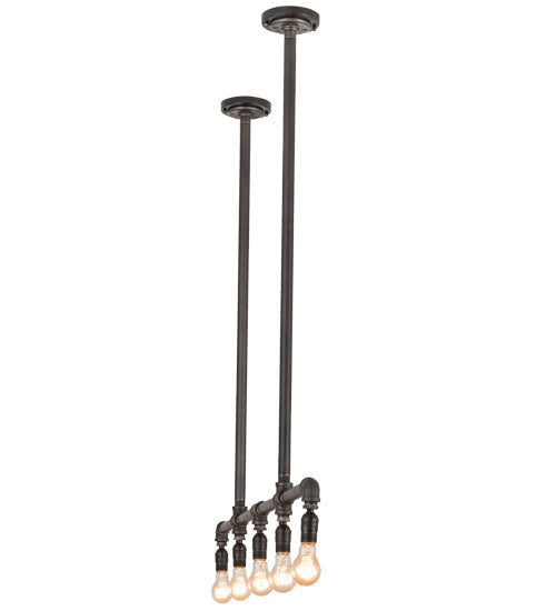 Meyda Lighting Alva 48" 5-Light Industrial Black Island Pendant Light