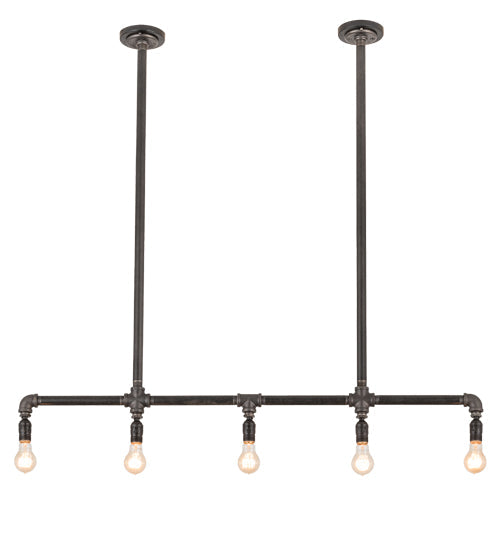 Meyda Lighting Alva 48" 5-Light Industrial Black Island Pendant Light