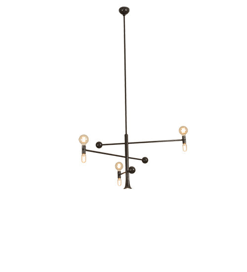 Meyda Lighting Alva 48" 7-Light Black Fox Glossy Asta Chandelier