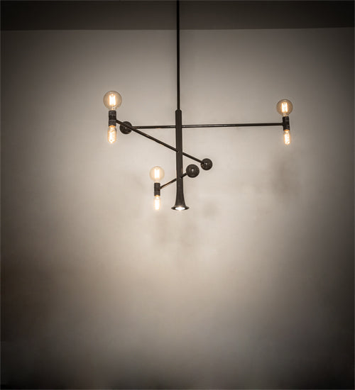 Meyda Lighting Alva 48" 7-Light Black Fox Glossy Asta Chandelier