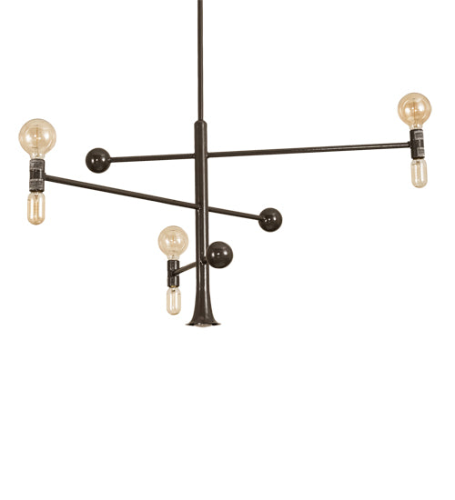 Meyda Lighting Alva 48" 7-Light Black Fox Glossy Asta Chandelier
