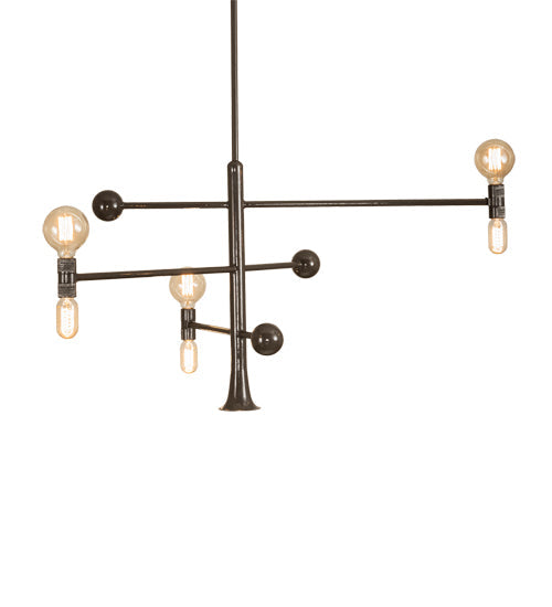 Meyda Lighting Alva 48" 7-Light Black Fox Glossy Asta Chandelier