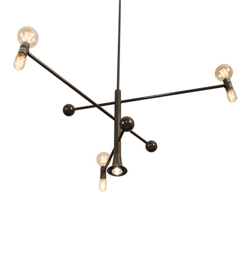 Meyda Lighting Alva 48" 7-Light Black Fox Glossy Asta Chandelier