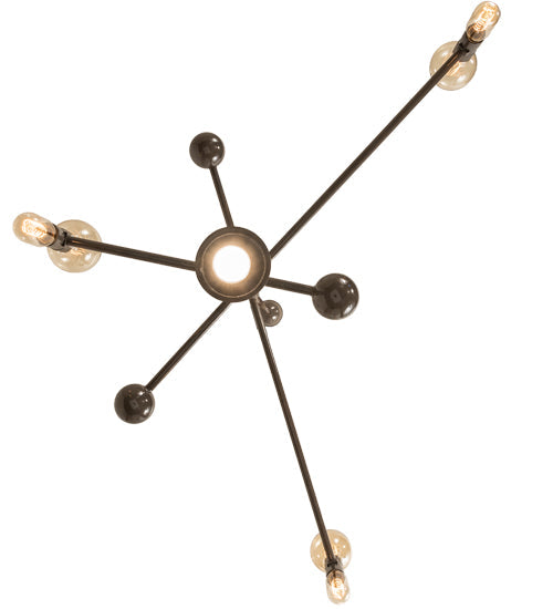 Meyda Lighting Alva 48" 7-Light Black Fox Glossy Asta Chandelier