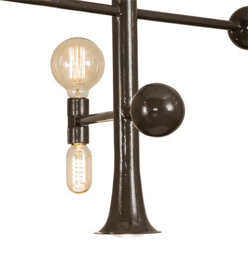 Meyda Lighting Alva 48" 7-Light Black Fox Glossy Asta Chandelier