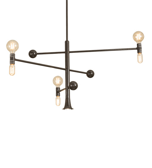 Meyda Lighting Alva 48" 7-Light Black Fox Glossy Asta Chandelier