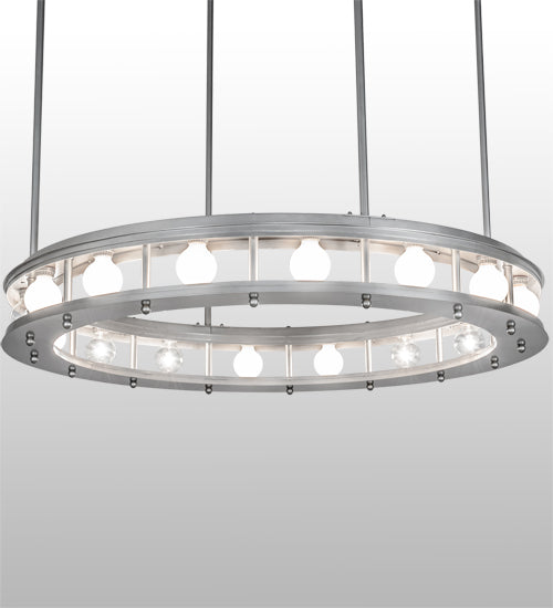 Meyda Lighting Alva 49" 16-Light Nickel Cilindro Pendant Light