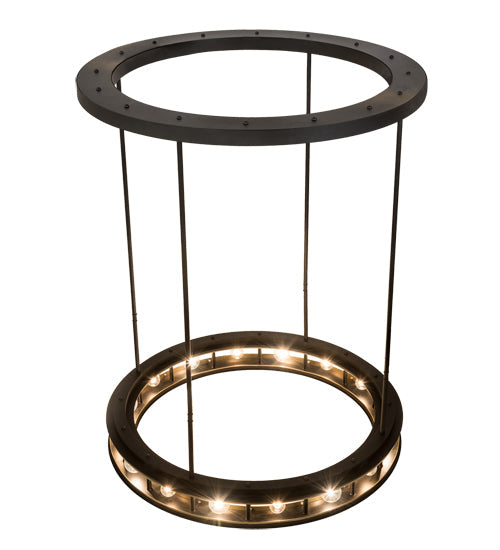 Meyda Lighting Alva 49" 16-Light Solar Black & Buttered Brass Cilindro Pendant Light