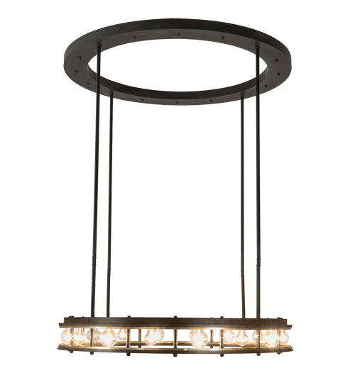 Meyda Lighting Alva 49" 16-Light Solar Black & Buttered Brass Cilindro Pendant Light