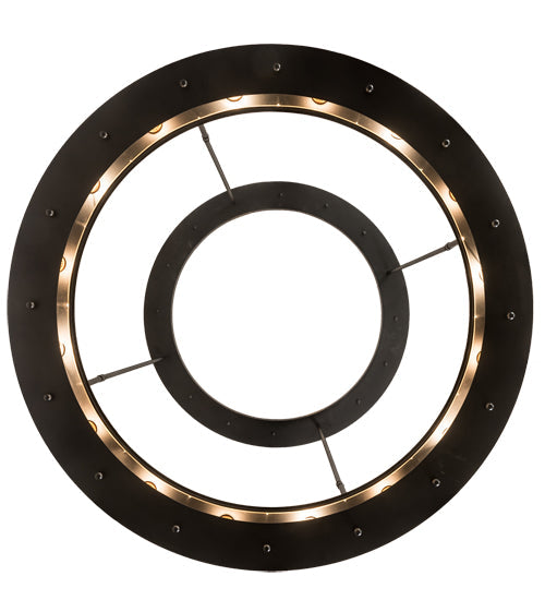 Meyda Lighting Alva 49" 16-Light Solar Black & Buttered Brass Cilindro Pendant Light