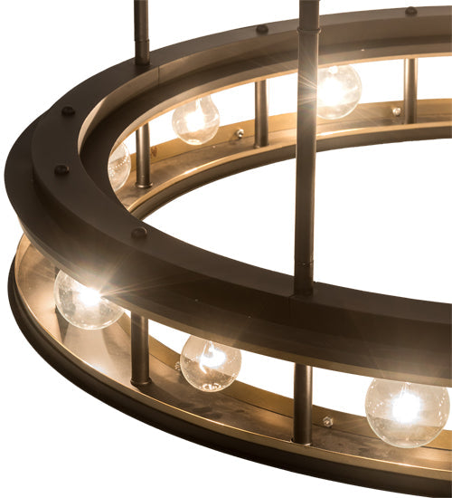 Meyda Lighting Alva 49" 16-Light Solar Black & Buttered Brass Cilindro Pendant Light