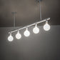 Meyda Lighting Alva 54" 5-Light Gloss White Island Pendant Light With White Shade Glass