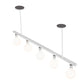 Meyda Lighting Alva 54" 5-Light Gloss White Island Pendant Light With White Shade Glass
