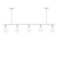 Meyda Lighting Alva 54" 5-Light Gloss White Island Pendant Light With White Shade Glass