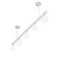 Meyda Lighting Alva 54" 5-Light Gloss White Island Pendant Light With White Shade Glass