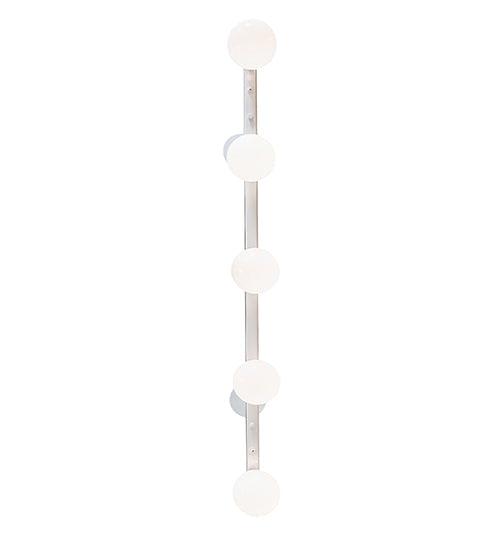 Meyda Lighting Alva 54" 5-Light Gloss White Island Pendant Light With White Shade Glass