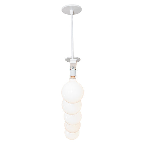 Meyda Lighting Alva 54" 5-Light Gloss White Island Pendant Light With White Shade Glass