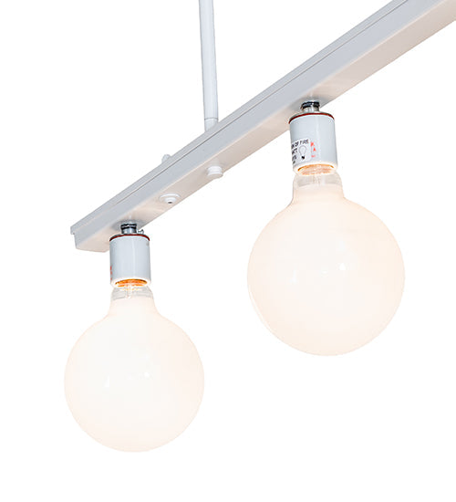 Meyda Lighting Alva 54" 5-Light Gloss White Island Pendant Light With White Shade Glass