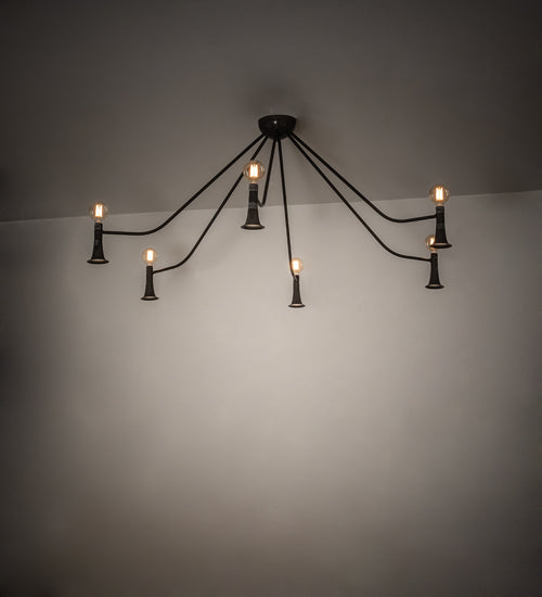 Meyda Lighting Alva 76" 12-Light Black Fox Glossy Asta Chandelier