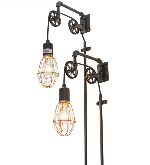 Meyda Lighting Alva 9" 2-Light Industrial Steel Bartlett Wall Sconce