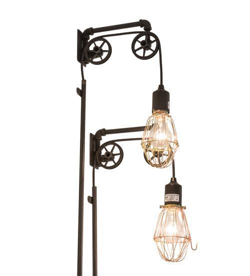 Meyda Lighting Alva 9" 2-Light Industrial Steel Bartlett Wall Sconce