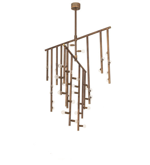 Meyda Lighting Alva Babylon 48" 40-Light Vintage Brass Chandelier